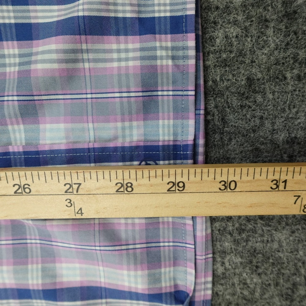 Vineyard Vines Shirt Mens Medium Blue Plaid Pink On The Go Performance Brrr - Picture 5 of 9
